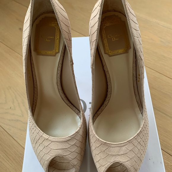 DIOR Miss Dior Peep Toe platform nude python  37.5 NIB - Picture 10 of 10